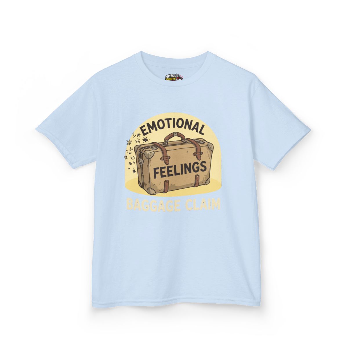 Color: Light Blue | Emotional Baggage Claim Kids Tee