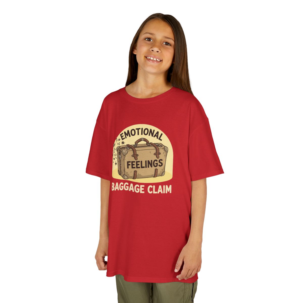 Color: Red | Emotional Baggage Claim Kids Tee