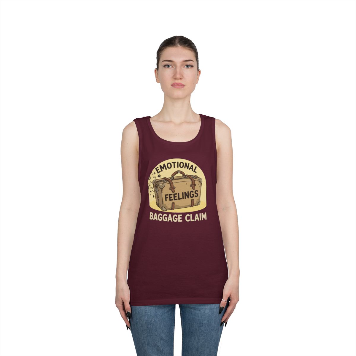 Color: Maroon | Emotional Baggage Claim Tank Top