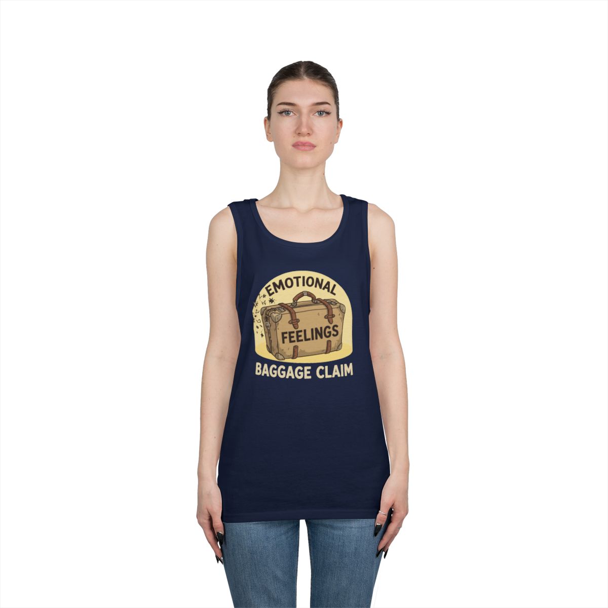 Color: Navy | Emotional Baggage Claim Tank Top