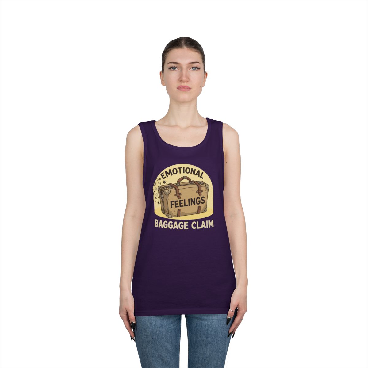 Color: Purple | Emotional Baggage Claim Tank Top