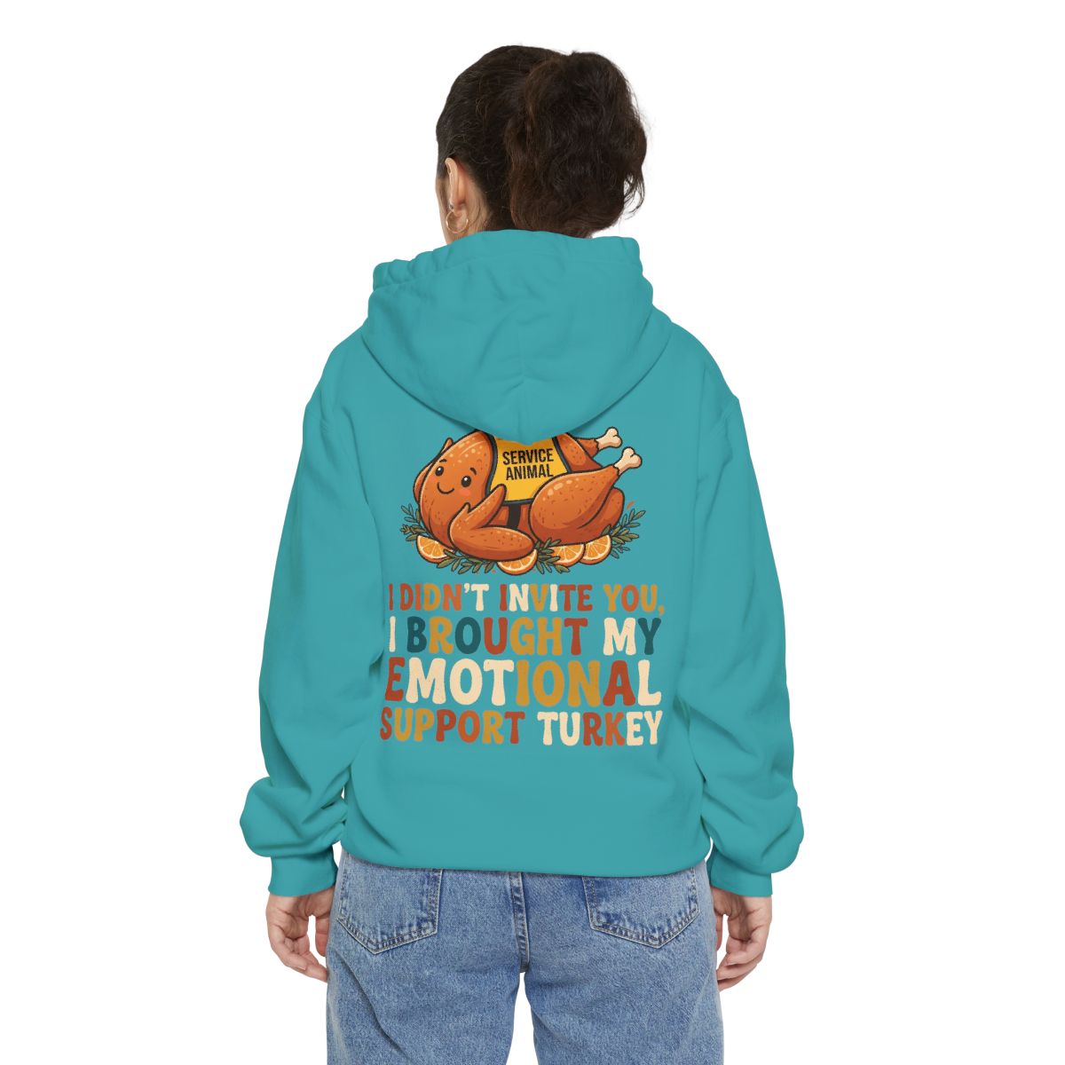 Color: Seafoam | Emotional Support Turkey Garment-Dyed Hoodie
