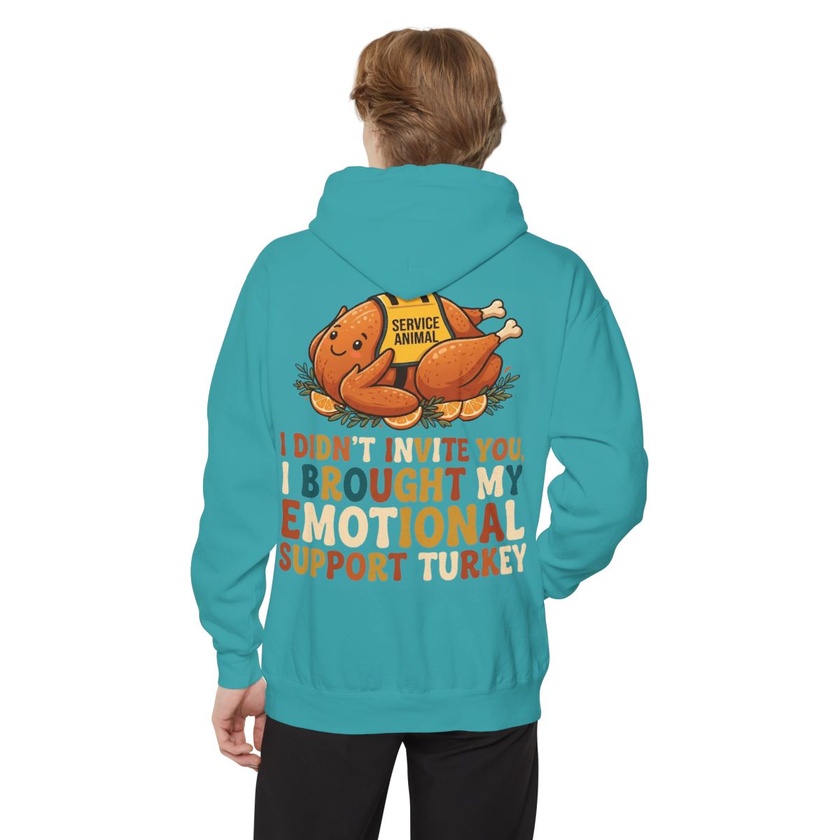 Color: Seafoam | Emotional Support Turkey Garment-Dyed Hoodie