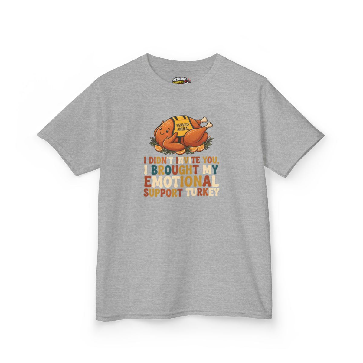 Color: Sport Grey | Emotional Support Turkey Kids Tee