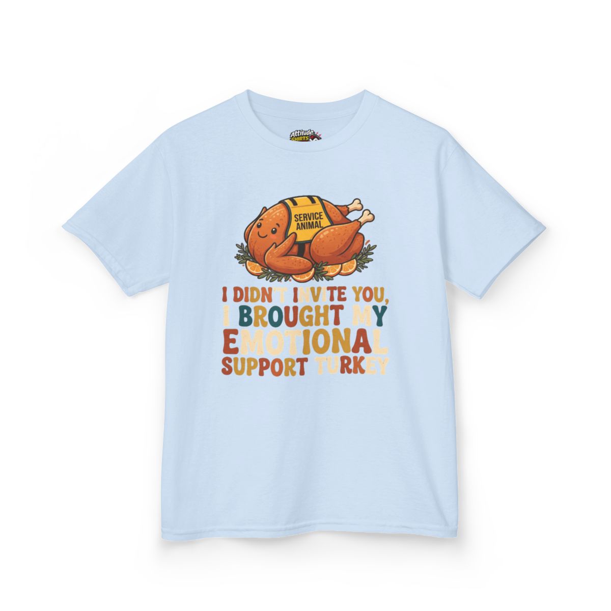 Color: Light Blue | Emotional Support Turkey Kids Tee