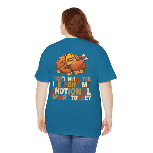 Color: Antique Sapphire | Emotional Support Turkey Premium Graphic Tee