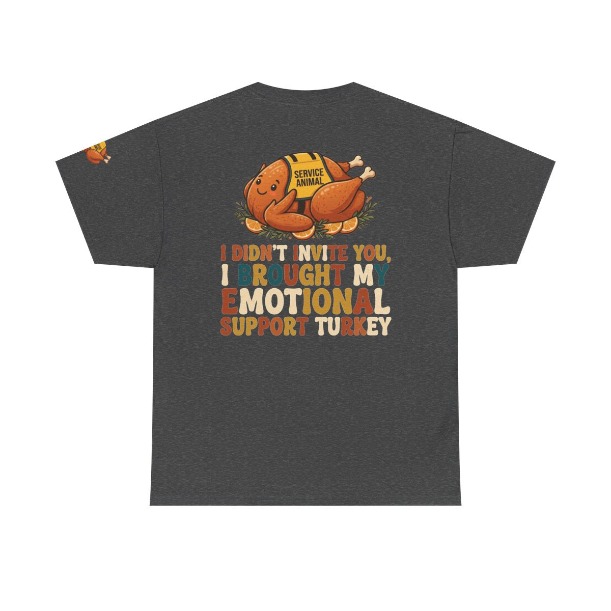 Color: Dark Heather | Emotional Support Turkey Premium Graphic Tee