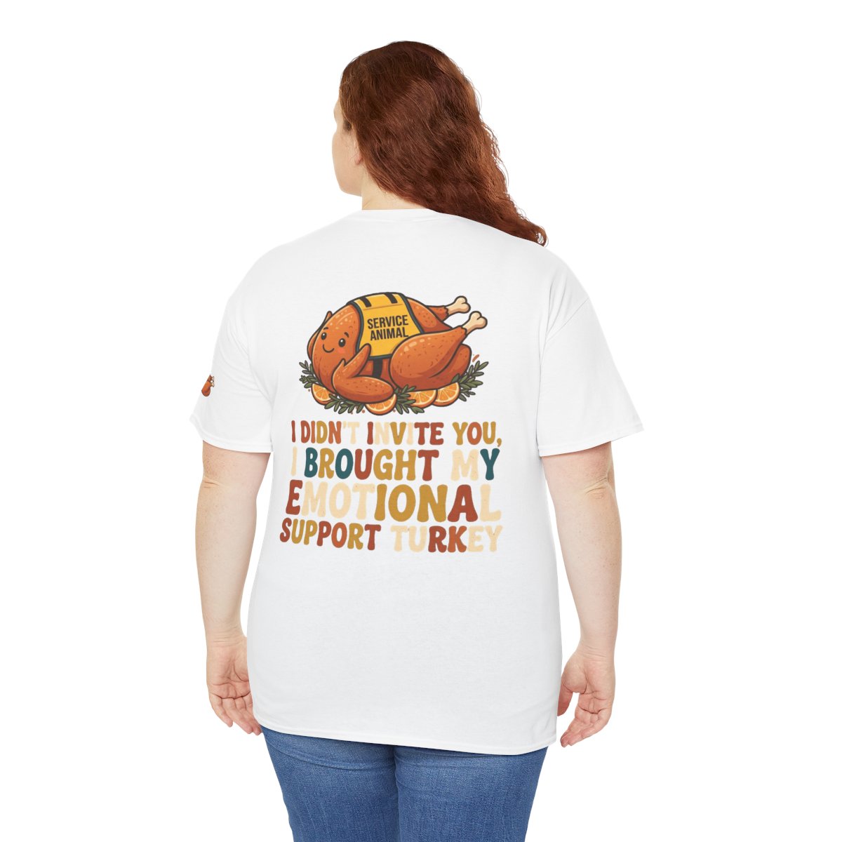 Color: White | Emotional Support Turkey Premium Graphic Tee