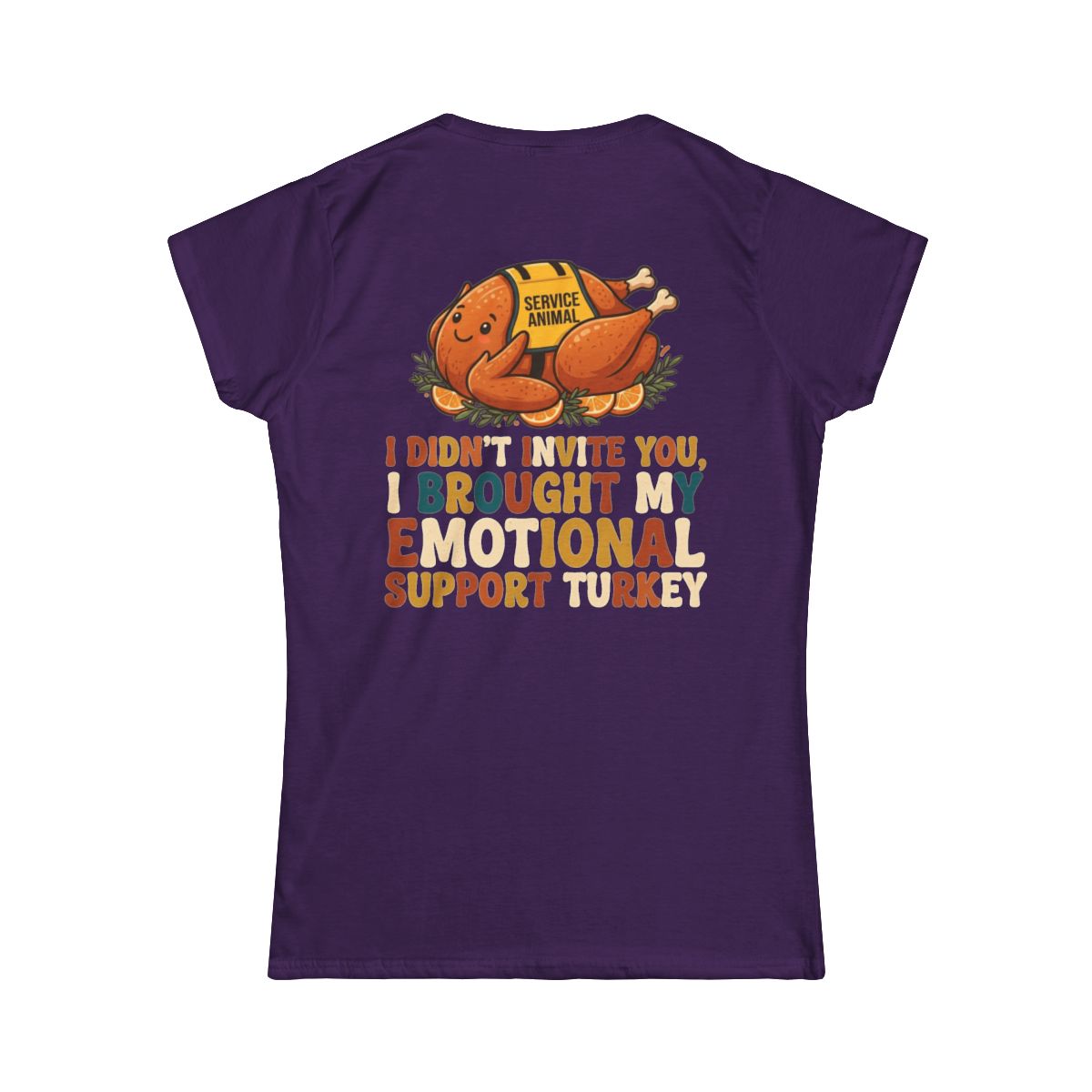 Color: Purple | Emotional Support Turkey Women's Tee