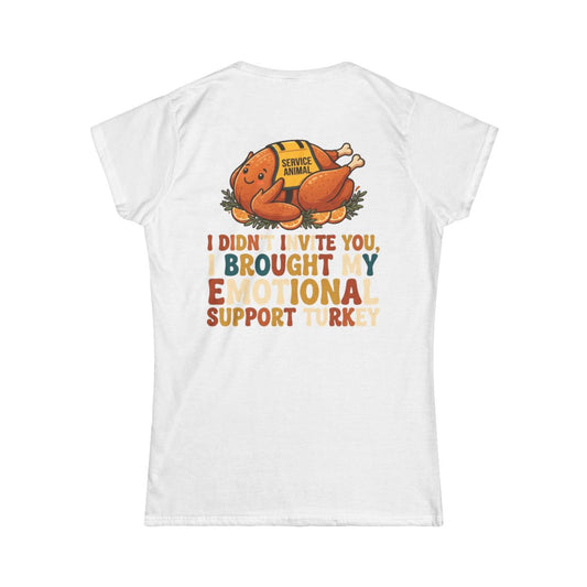 Color: White | Emotional Support Turkey Women's Tee