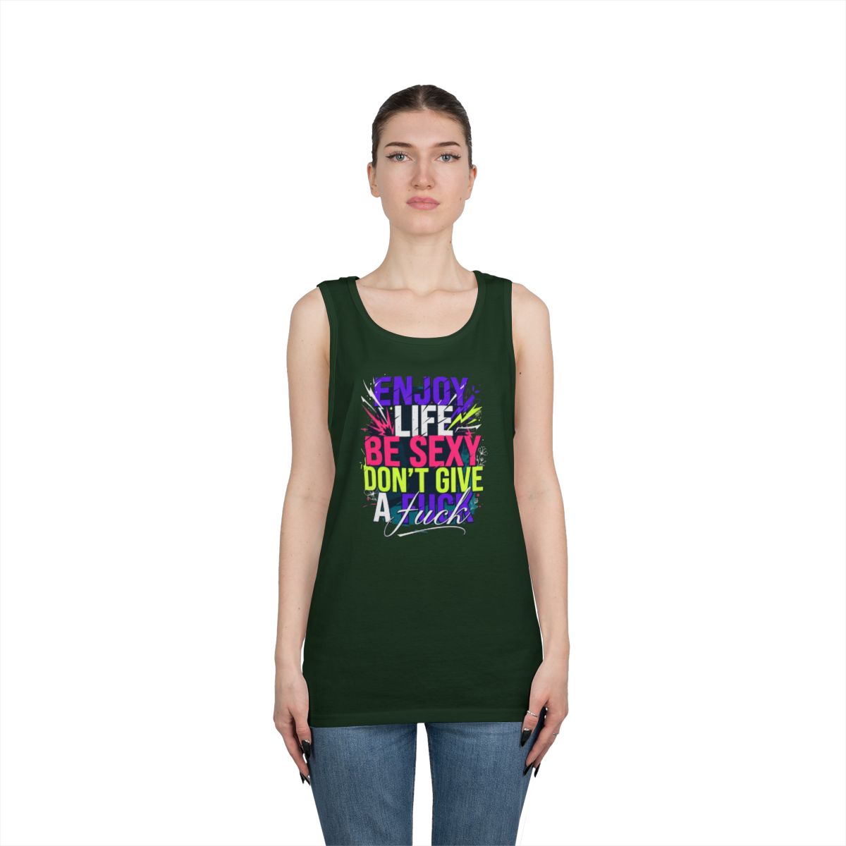 Color: Forest Green | Enjoy Life Be Sexy Tank Top