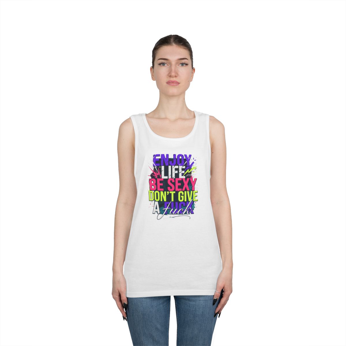 Color: White | Enjoy Life Be Sexy Tank Top