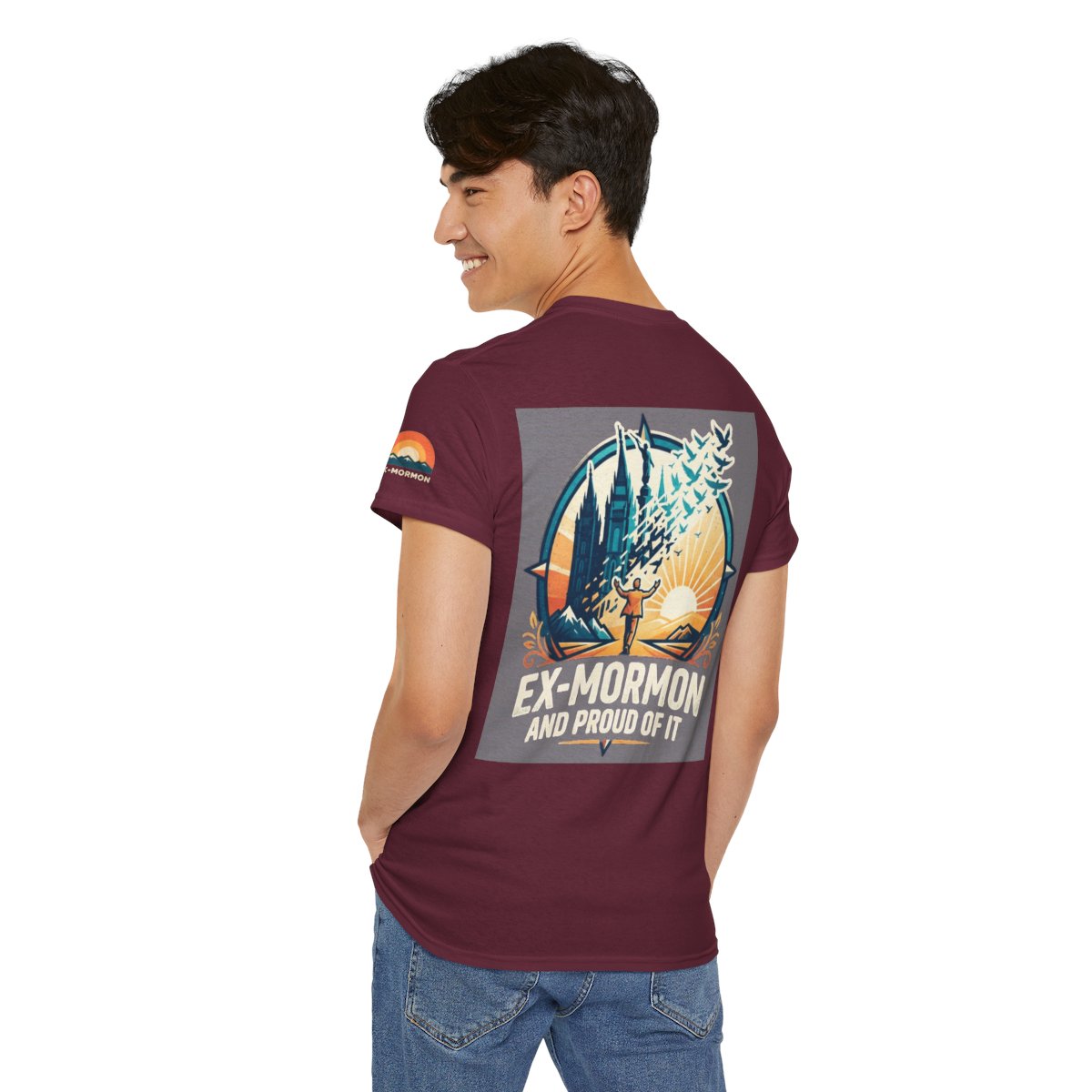 Color: Maroon | Ex Mormon Premium Graphic Tee