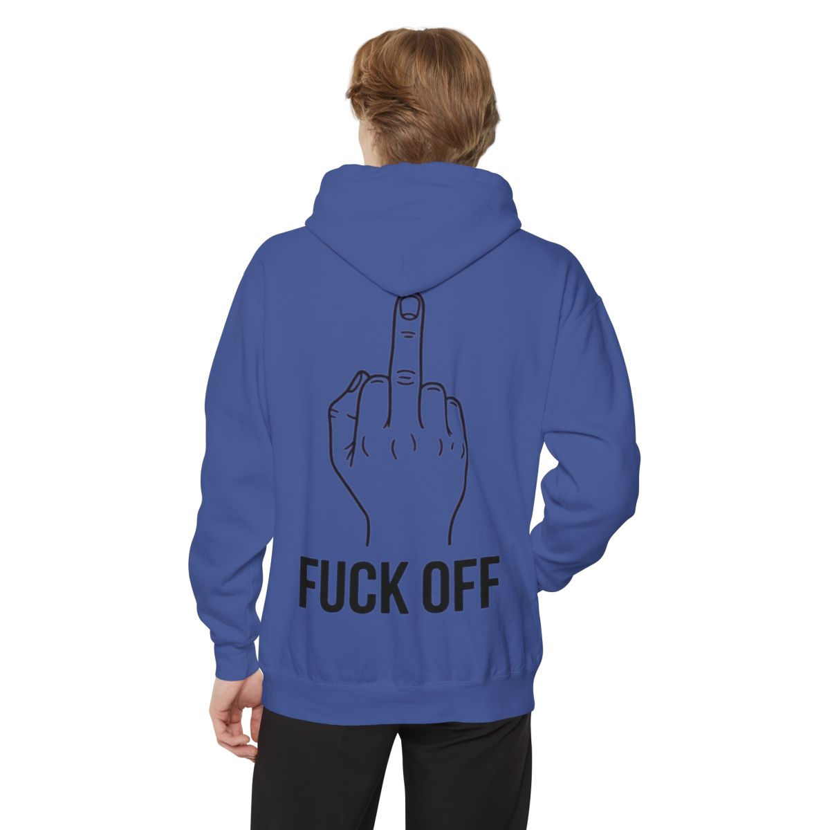 Color: Flo Blue | F@#% OFF Garment-Dyed Hoodie