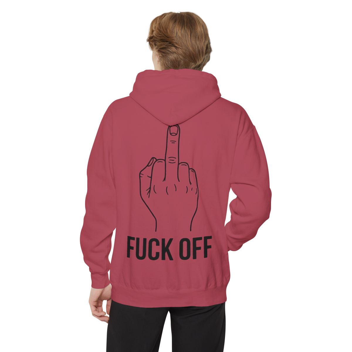 Color: Crimson | F@#% OFF Garment-Dyed Hoodie