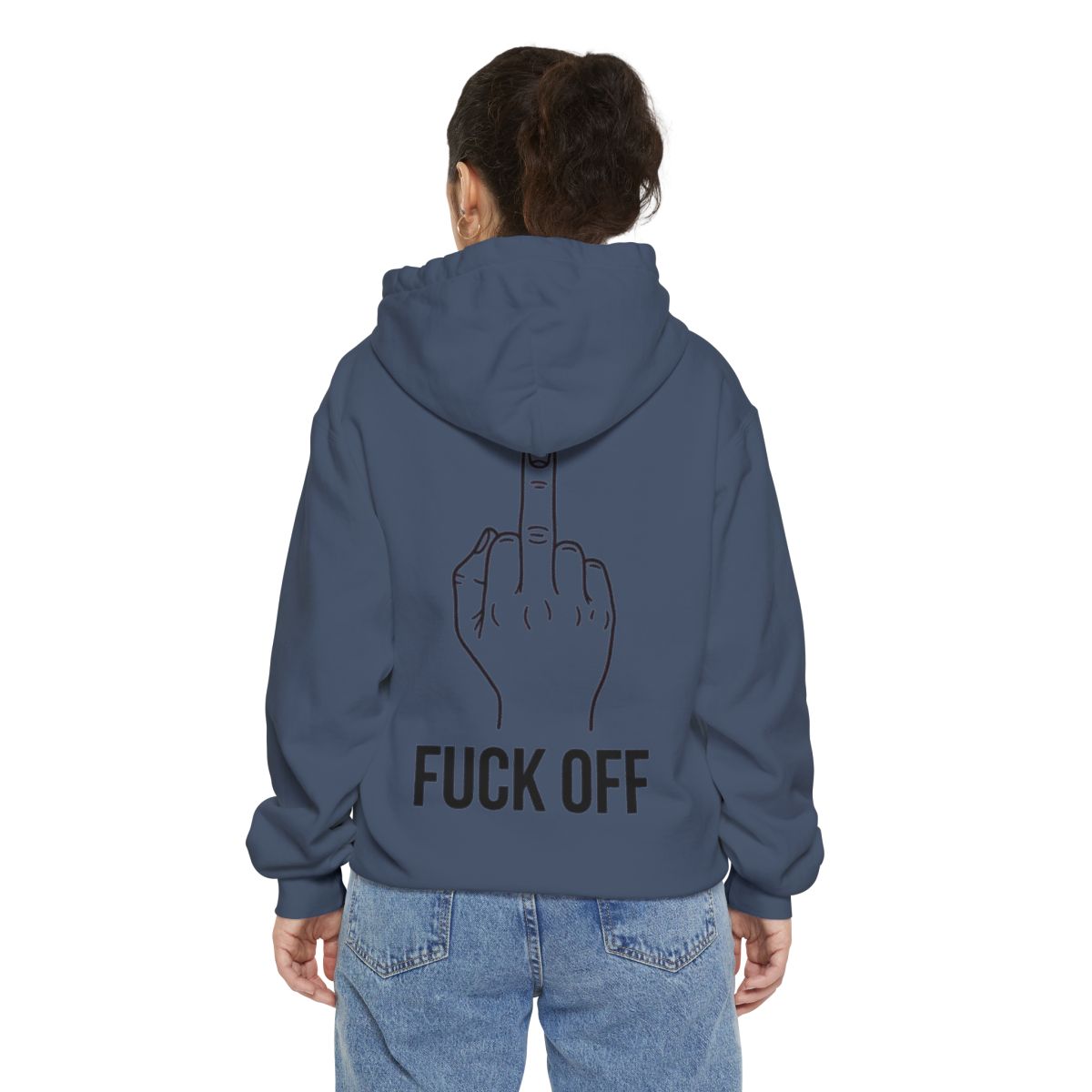 Color: Denim | F@#% OFF Garment-Dyed Hoodie