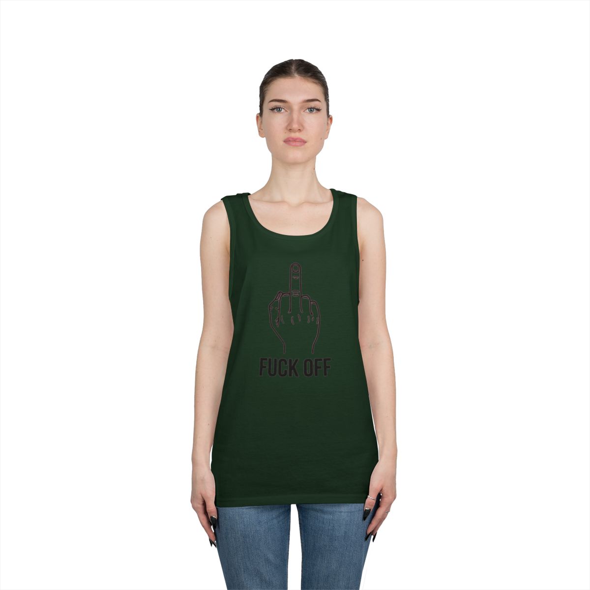 Color: Forest Green | F@#% OFF Tank Top