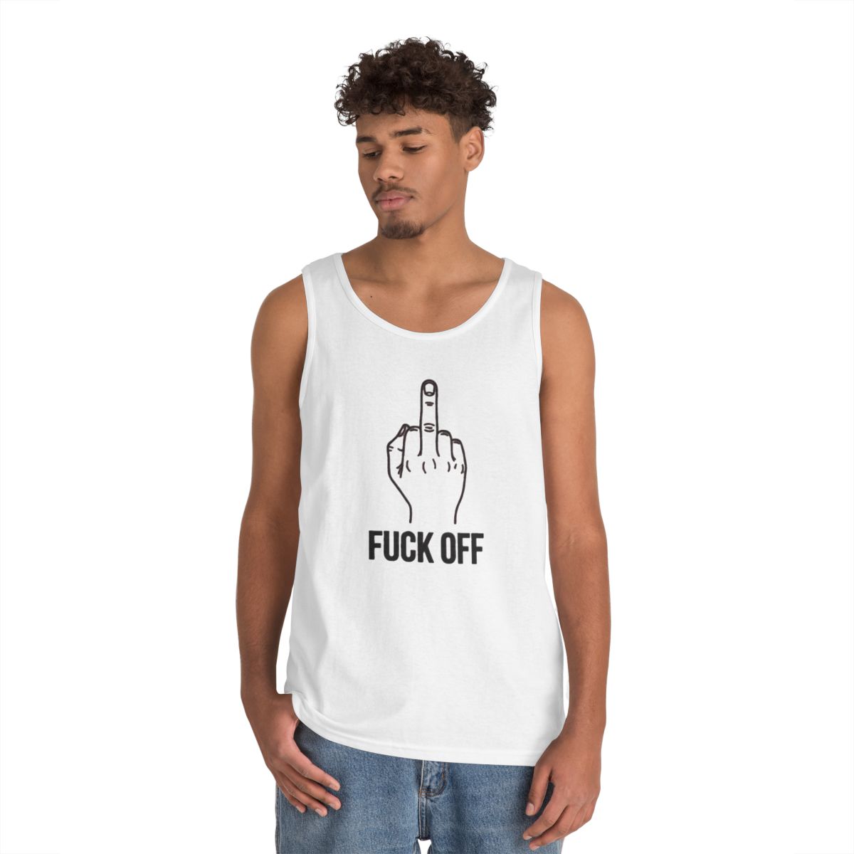 Color: White | F@#% OFF Tank Top