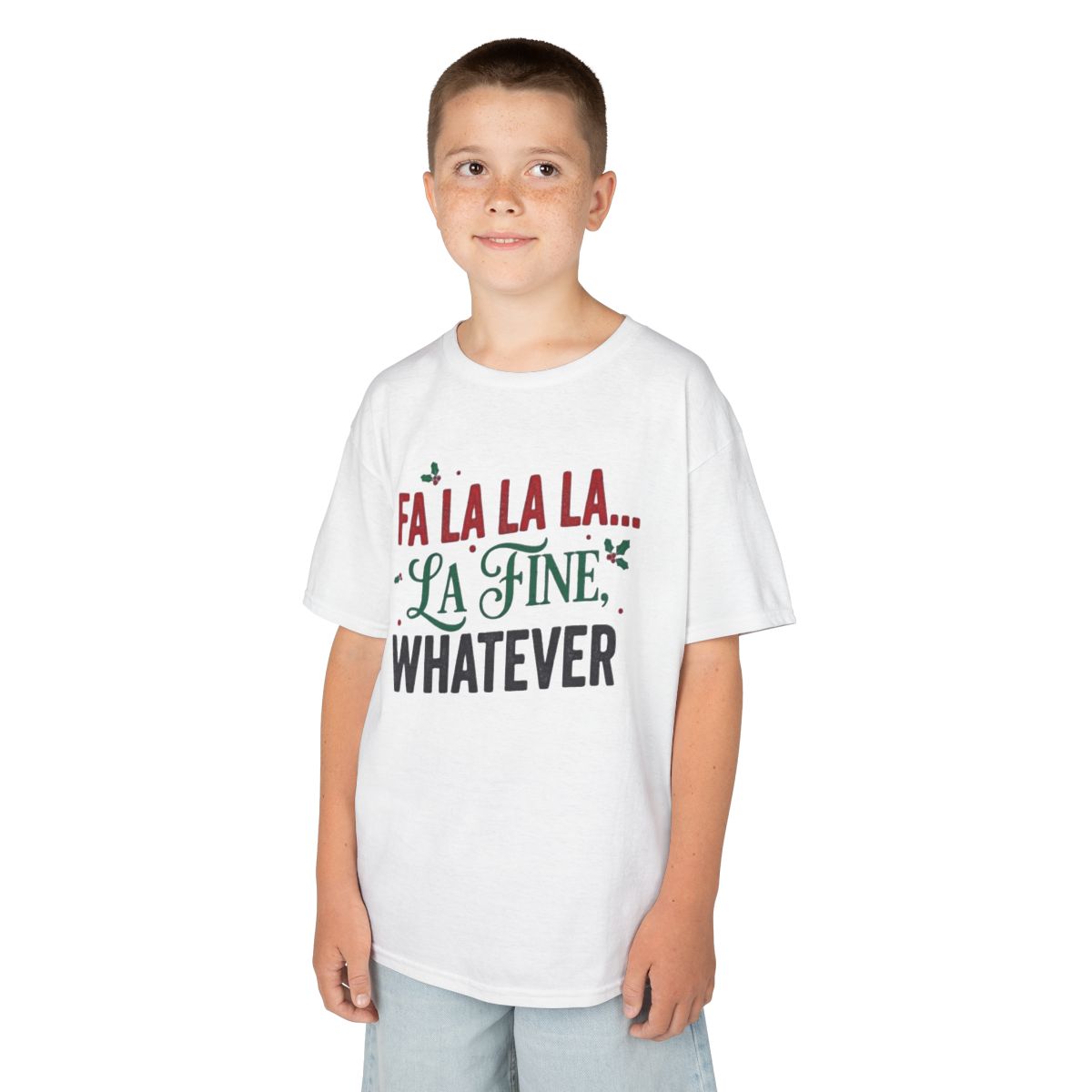 Color: White | Fa La La La Fine Whatever Kids Tee
