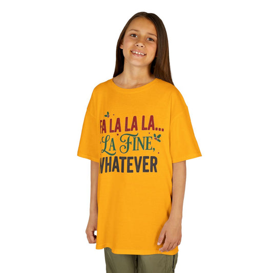 Color: Gold | Fa La La La Fine Whatever Kids Tee