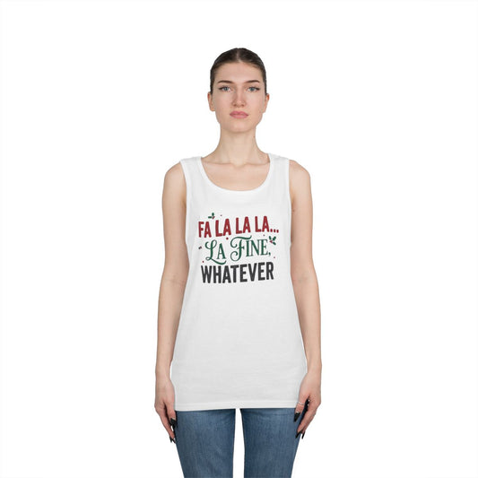 Color: White | Fa La La La Fine Whatever Tank Top