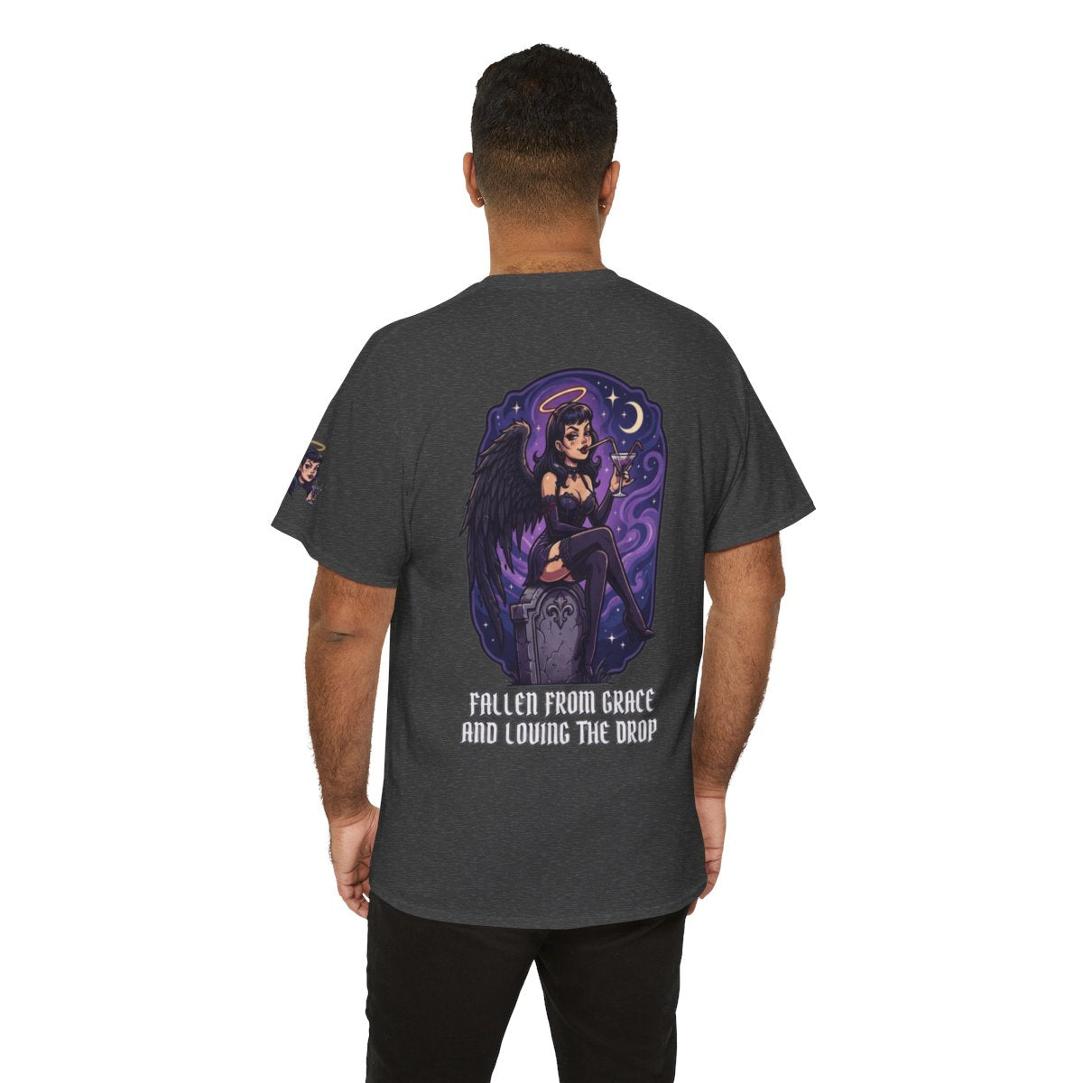 Color: Dark Heather | Fallen From Grace and Loving the Drop Premium Graphic Tee