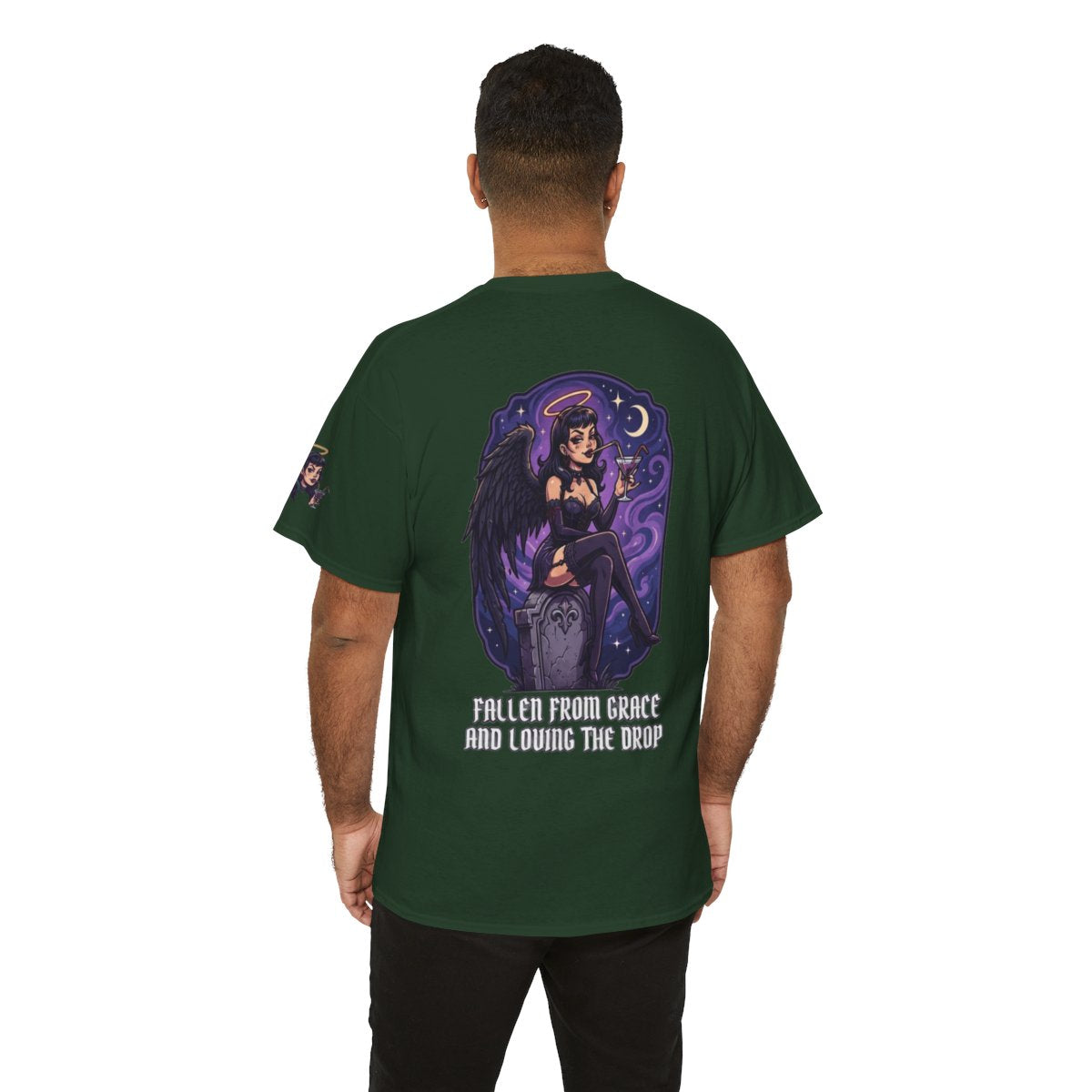 Color: Forest Green | Fallen From Grace and Loving the Drop Premium Graphic Tee