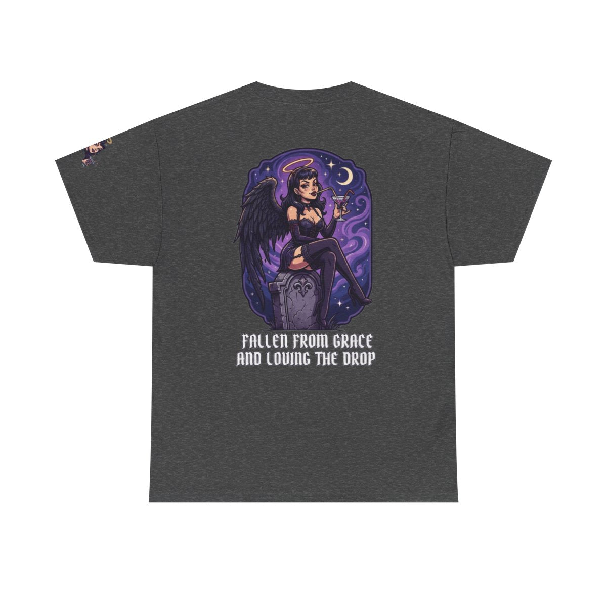 Color: Dark Heather | Fallen From Grace and Loving the Drop Premium Graphic Tee