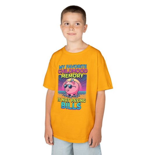 Color: Gold | Favortie Childhood Memories - Not Paying Bills Kids Tee
