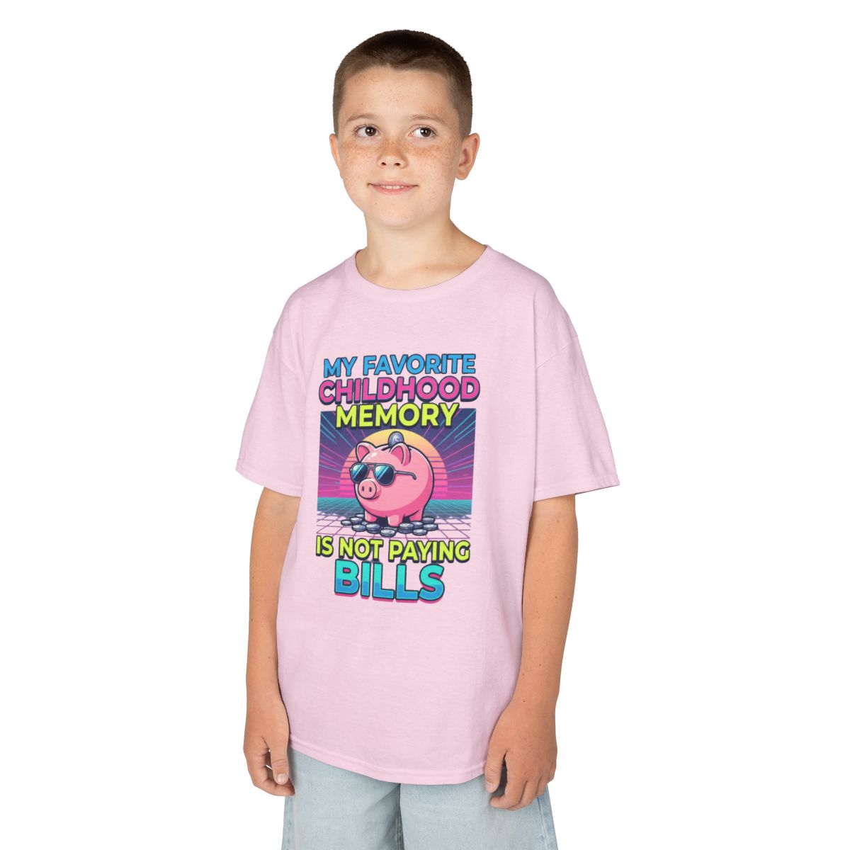 Color: Light Pink | Favortie Childhood Memories - Not Paying Bills Kids Tee