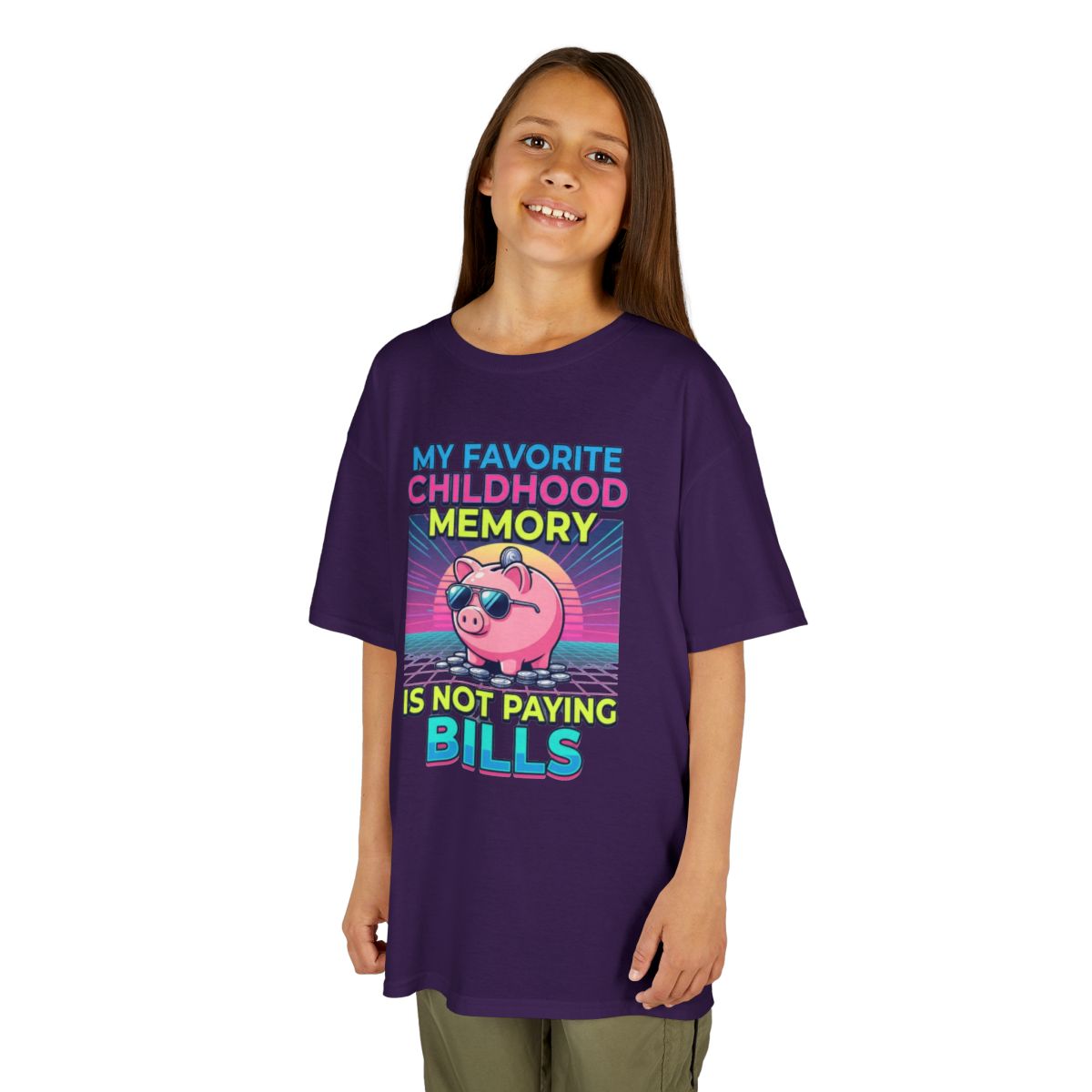 Color: Purple | Favortie Childhood Memories - Not Paying Bills Kids Tee