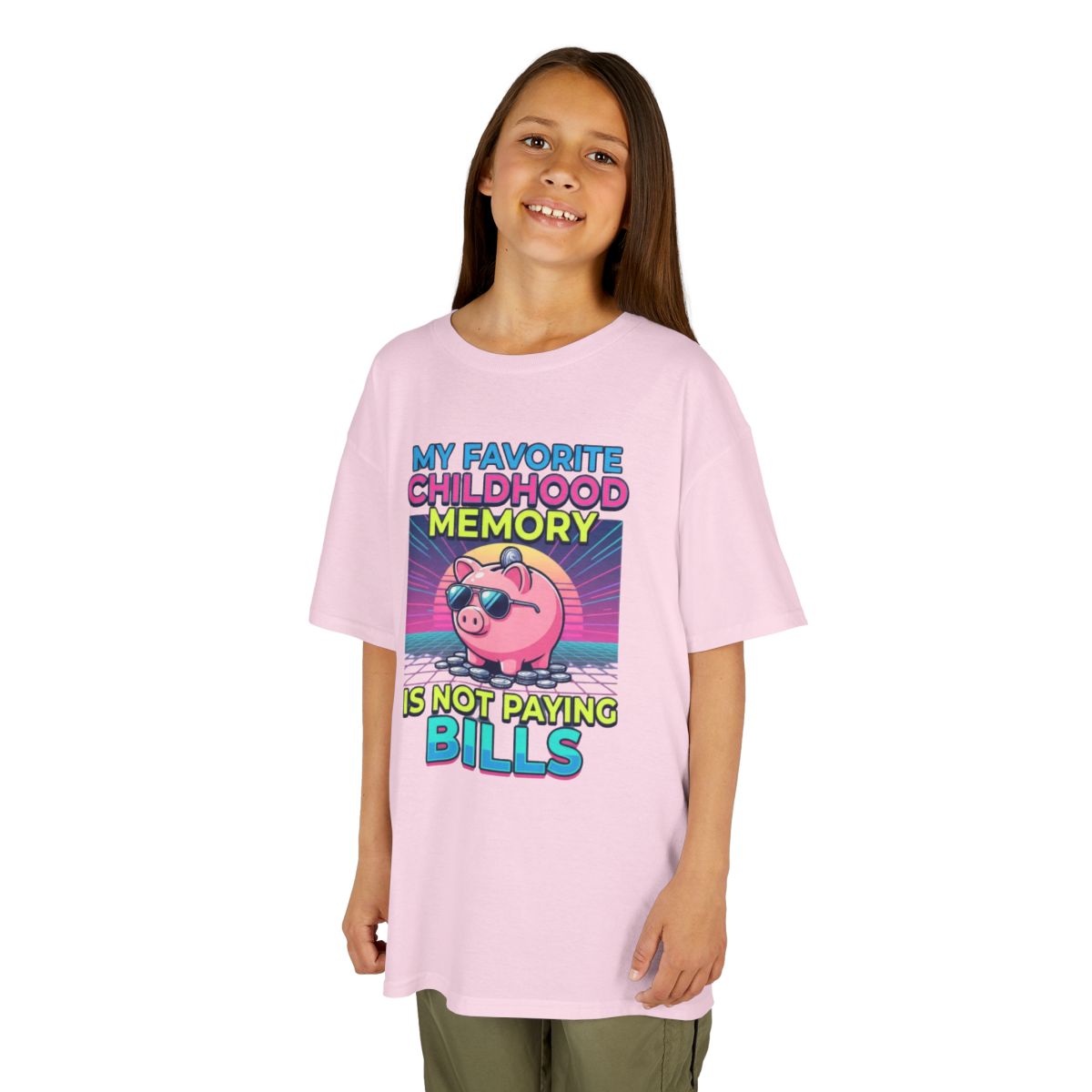 Color: Light Pink | Favortie Childhood Memories - Not Paying Bills Kids Tee
