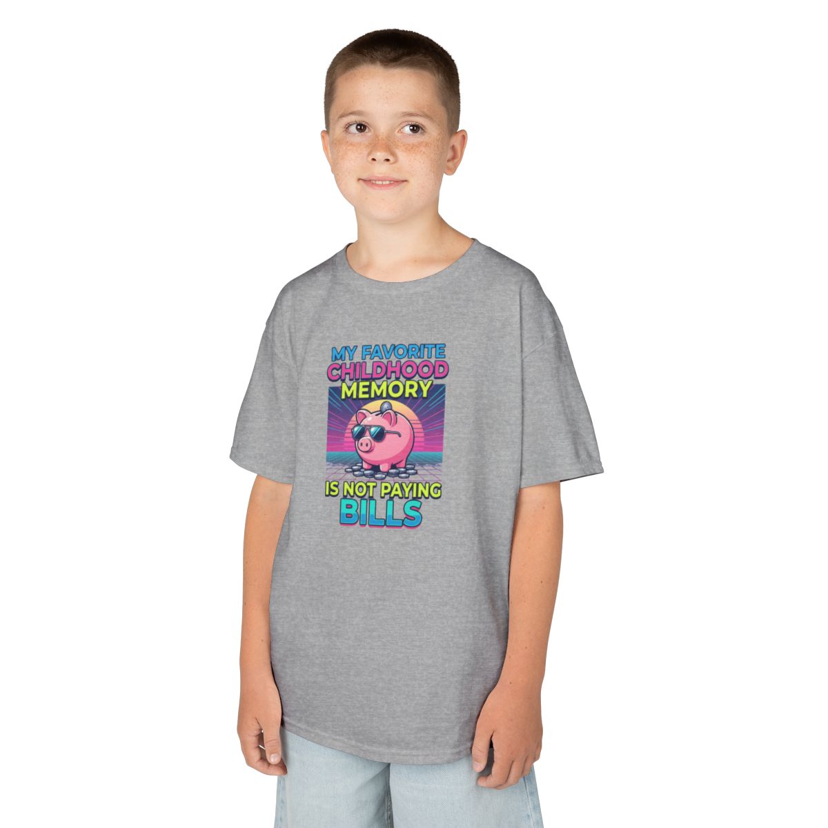 Color: Sport Grey | Favortie Childhood Memories - Not Paying Bills Kids Tee