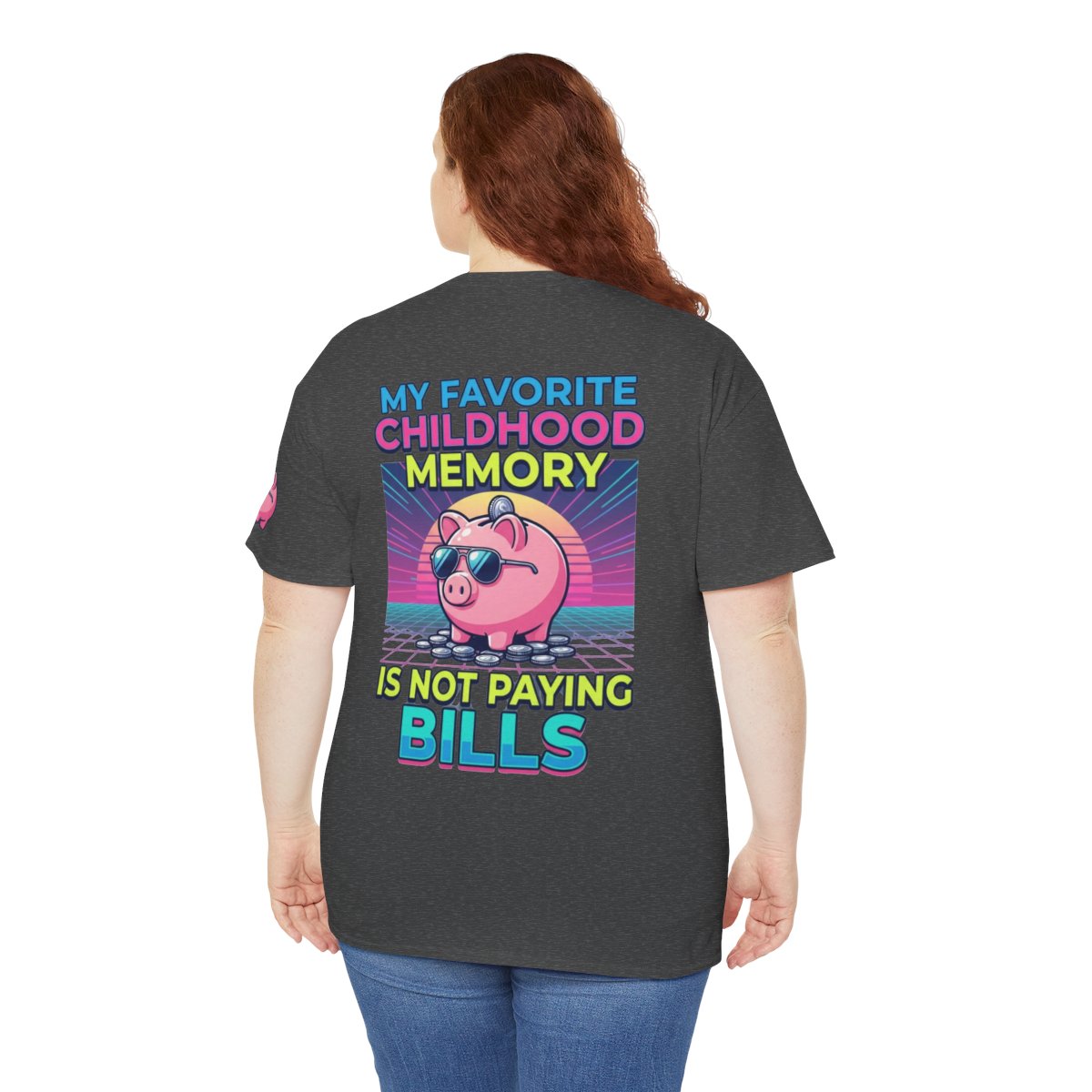 Color: Dark Heather | Favortie Childhood Memories - Not Paying Bills Premium Graphic Tee