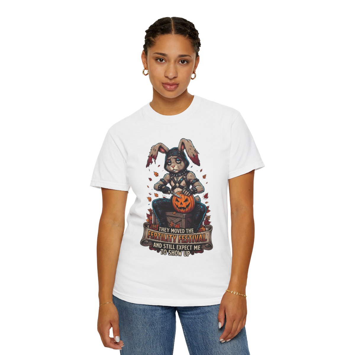 Color: White | Fertility Festival Unisex Garment-Dyed Tee