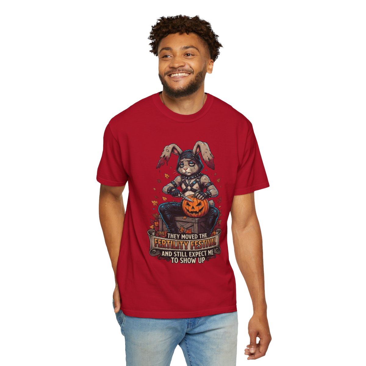 Color: Red | Fertility Festival Unisex Garment-Dyed Tee
