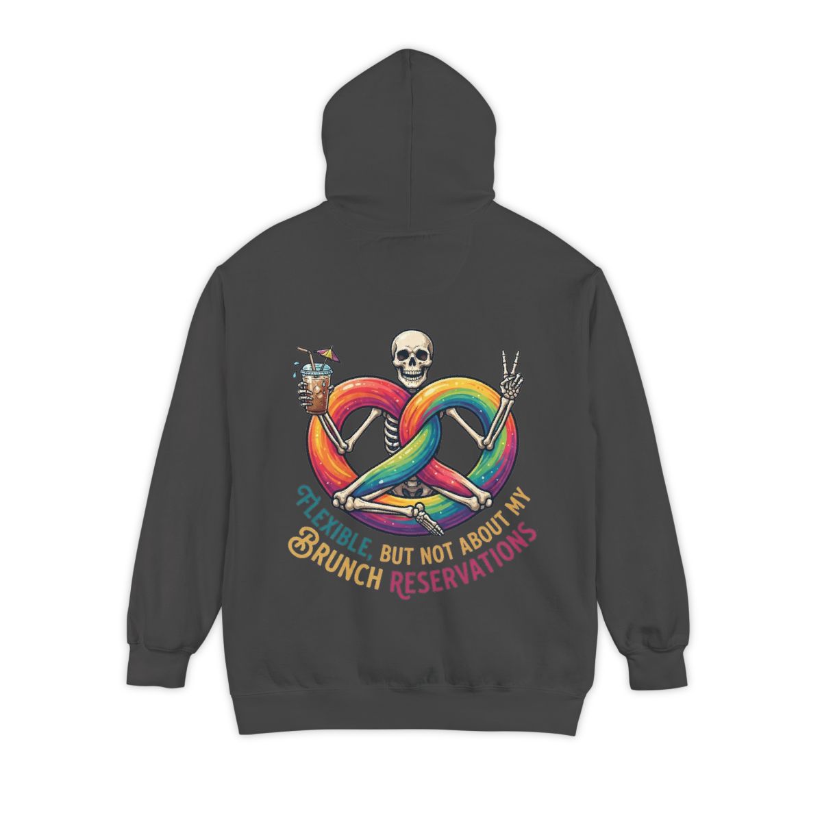Color: Pepper | Flexible But Not About Brunch Garment-Dyed Hoodie