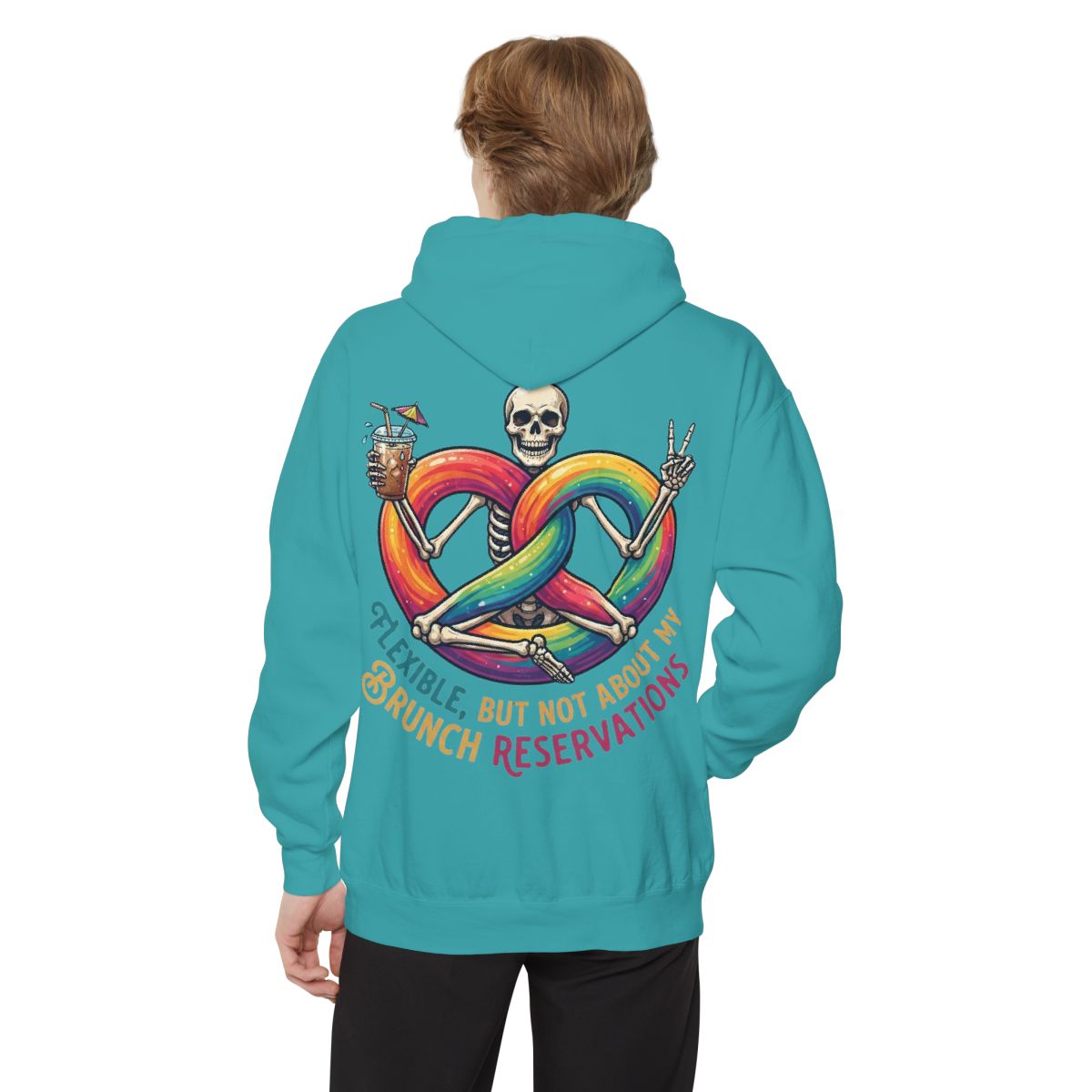 Color: Seafoam | Flexible But Not About Brunch Garment-Dyed Hoodie