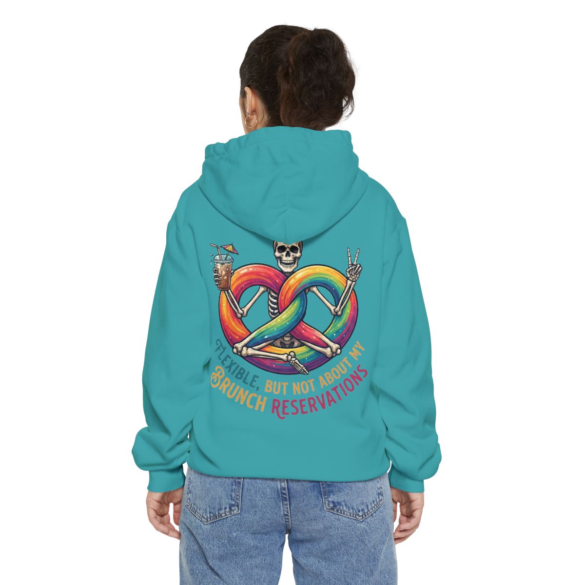Color: Seafoam | Flexible But Not About Brunch Garment-Dyed Hoodie