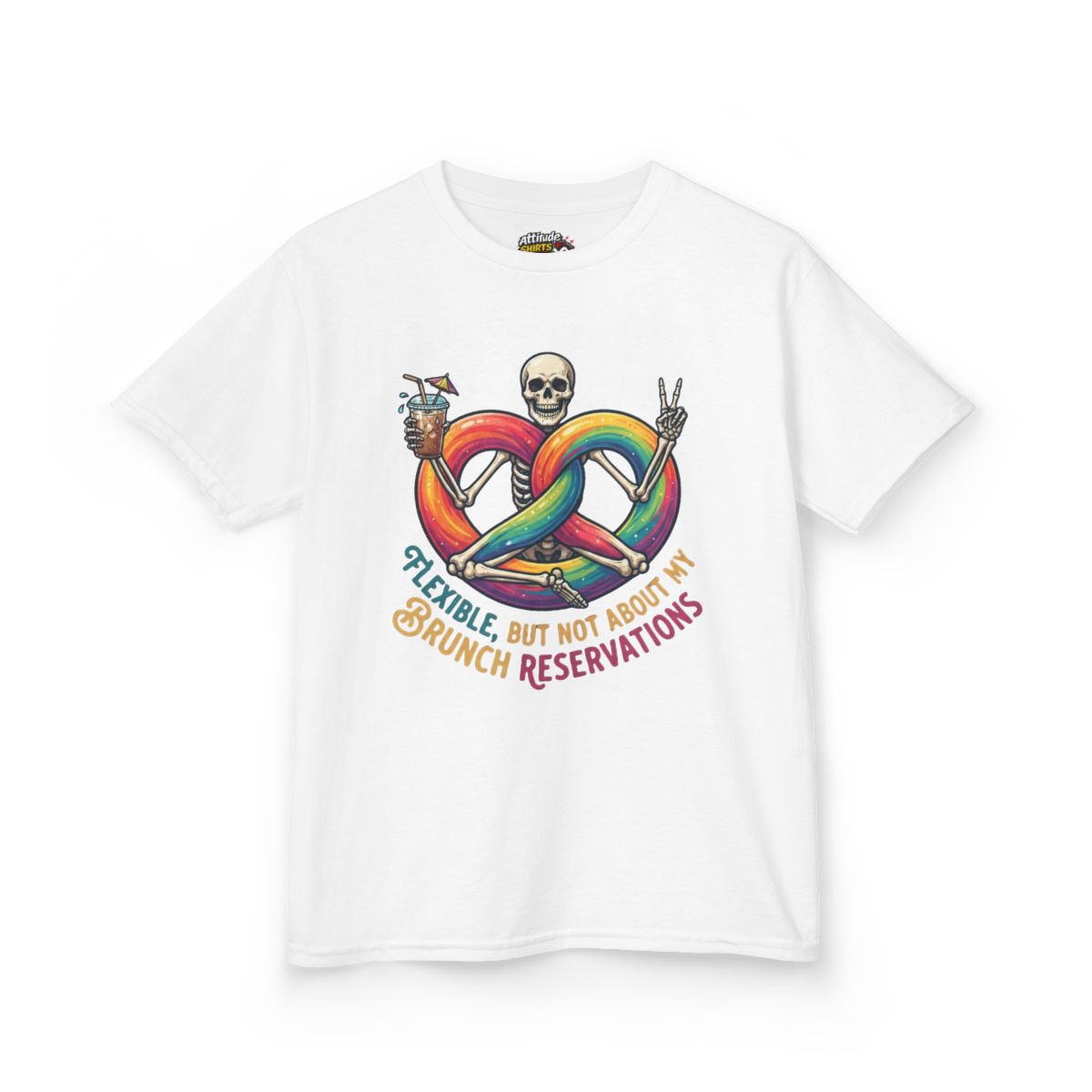 Color: White | Flexible But Not About Brunch Kids Tee