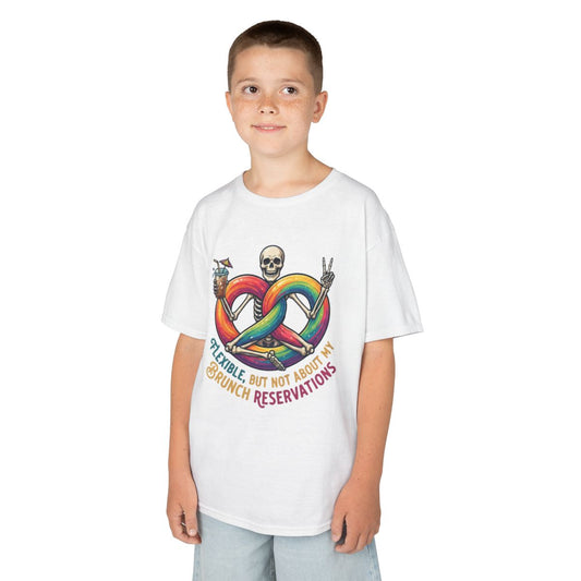 Color: White | Flexible But Not About Brunch Kids Tee