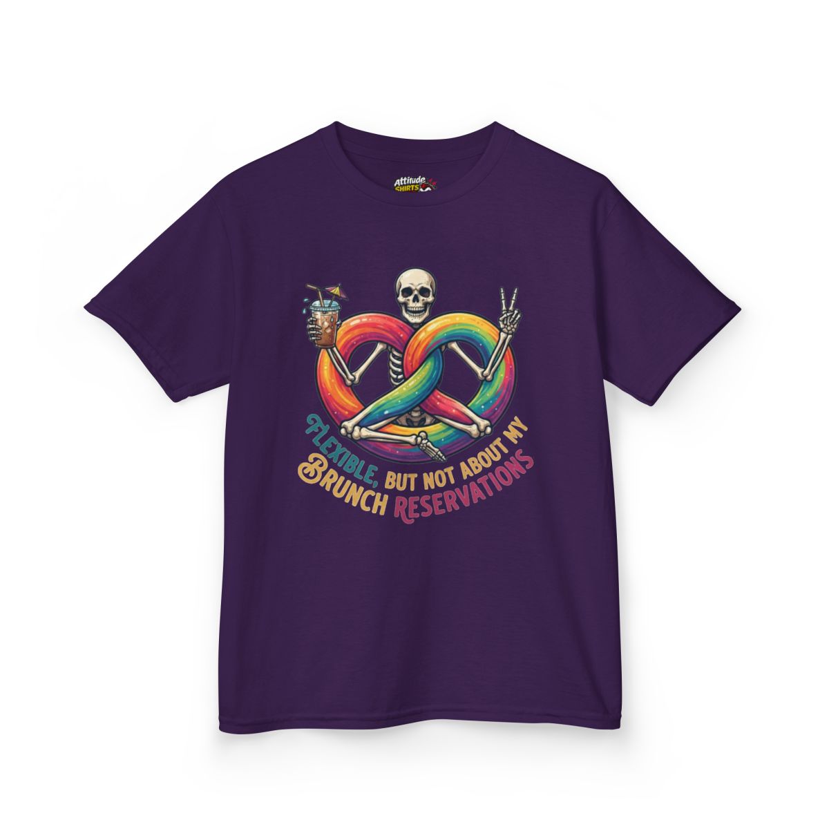 Color: Purple | Flexible But Not About Brunch Kids Tee