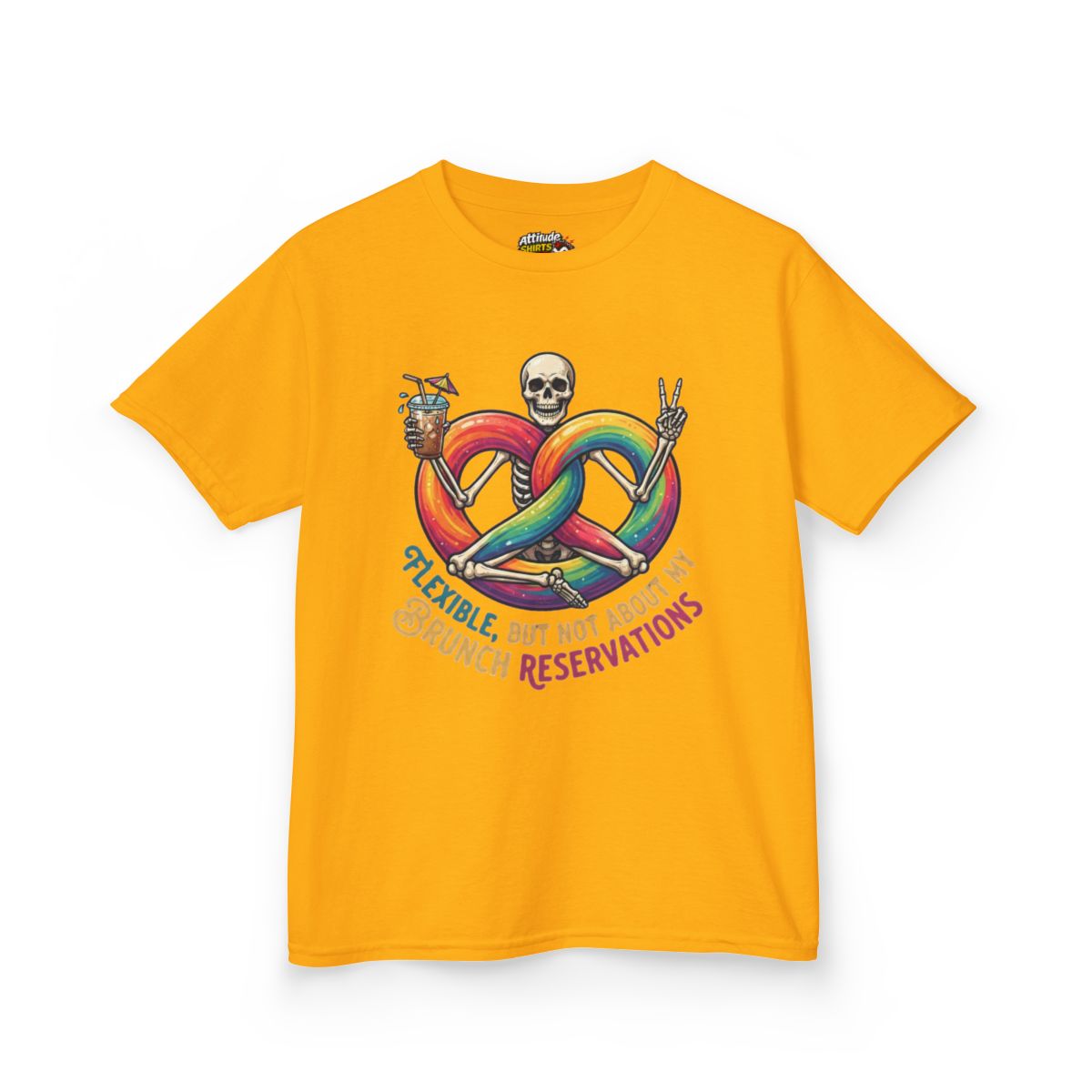 Color: Gold | Flexible But Not About Brunch Kids Tee