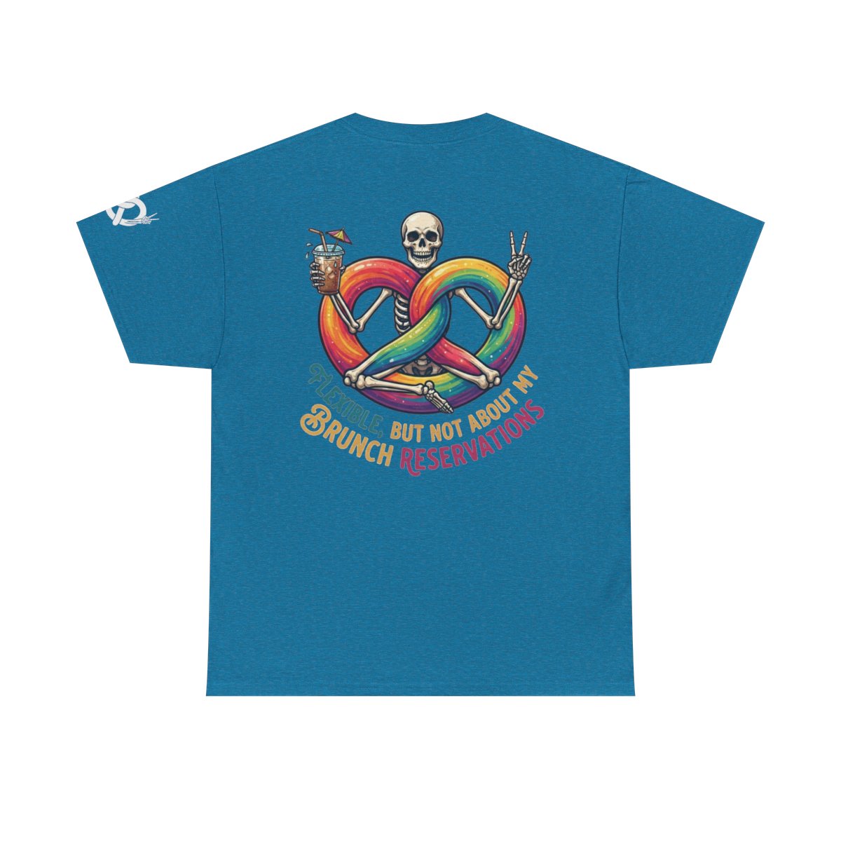 Color: Antique Sapphire | Flexible But Not About Brunch Premium Graphic Tee