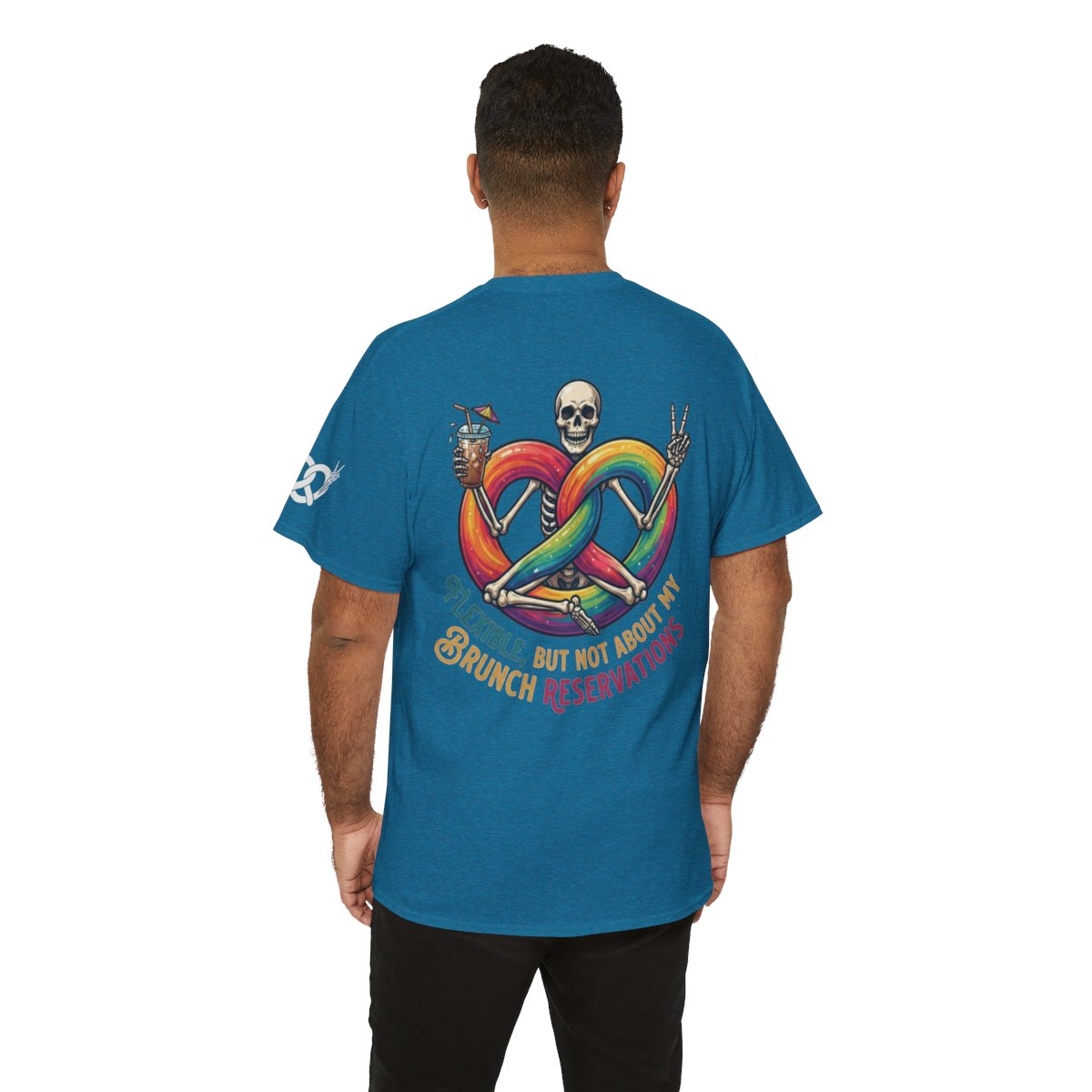 Color: Antique Sapphire | Flexible But Not About Brunch Premium Graphic Tee