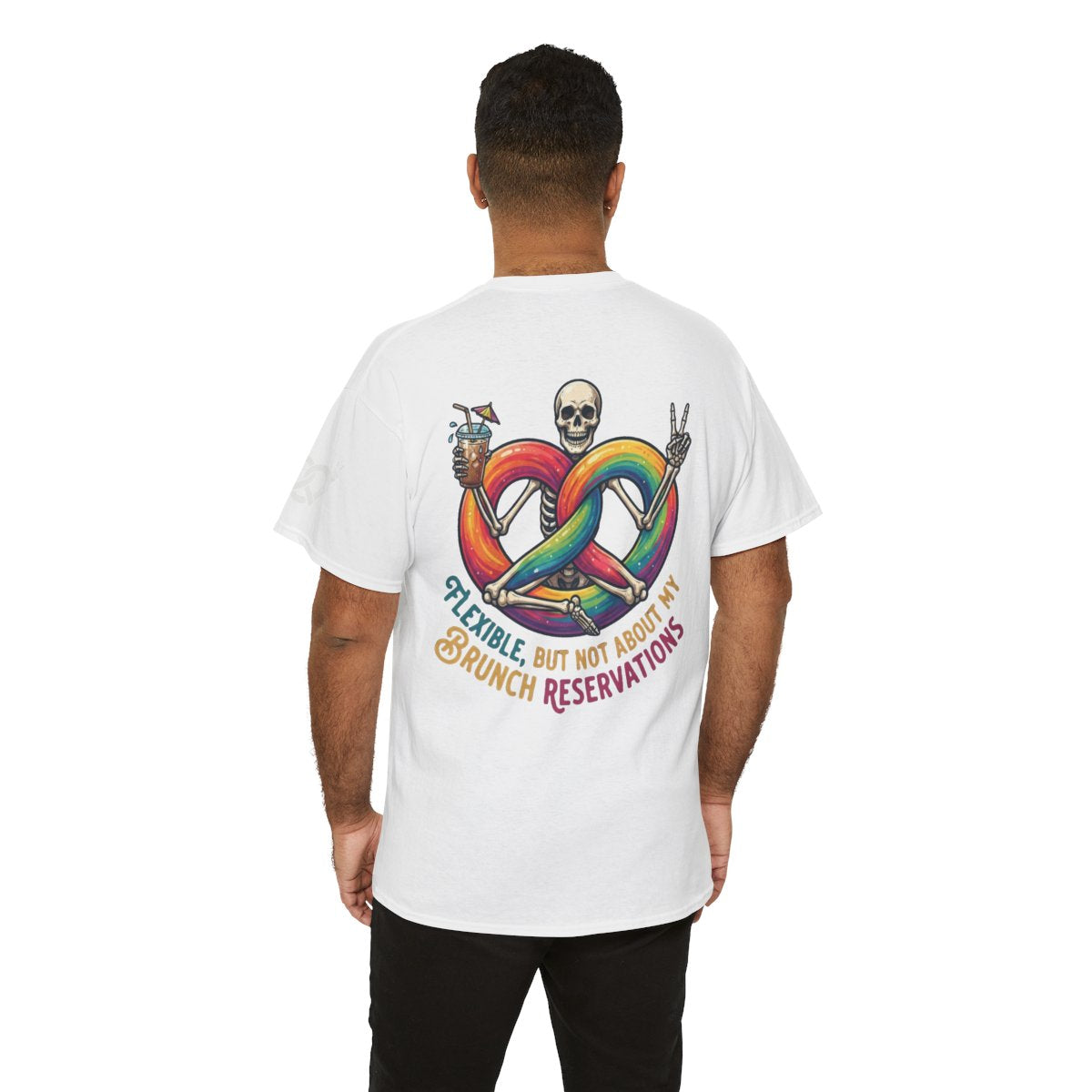 Color: White | Flexible But Not About Brunch Premium Graphic Tee
