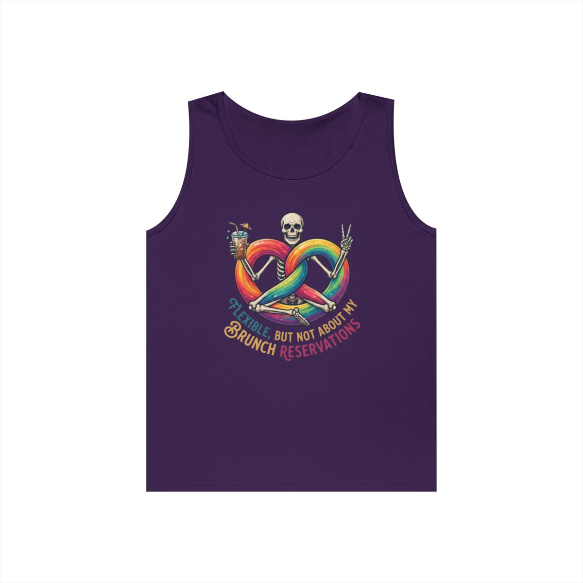 Color: Purple | Flexible But Not About Brunch Tank Top