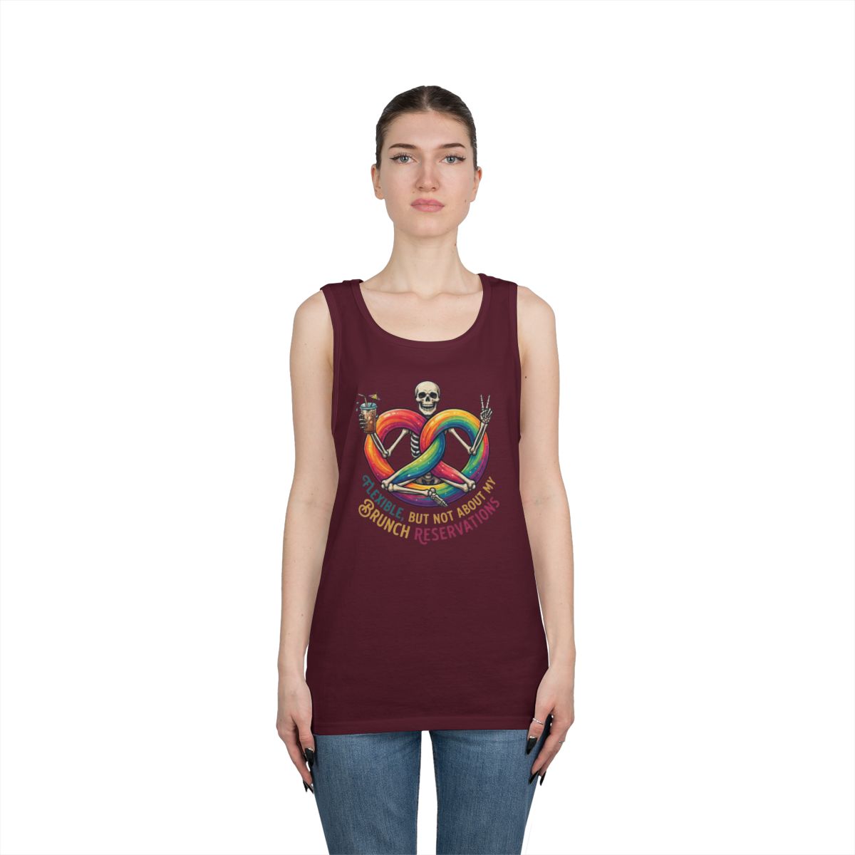 Color: Maroon | Flexible But Not About Brunch Tank Top