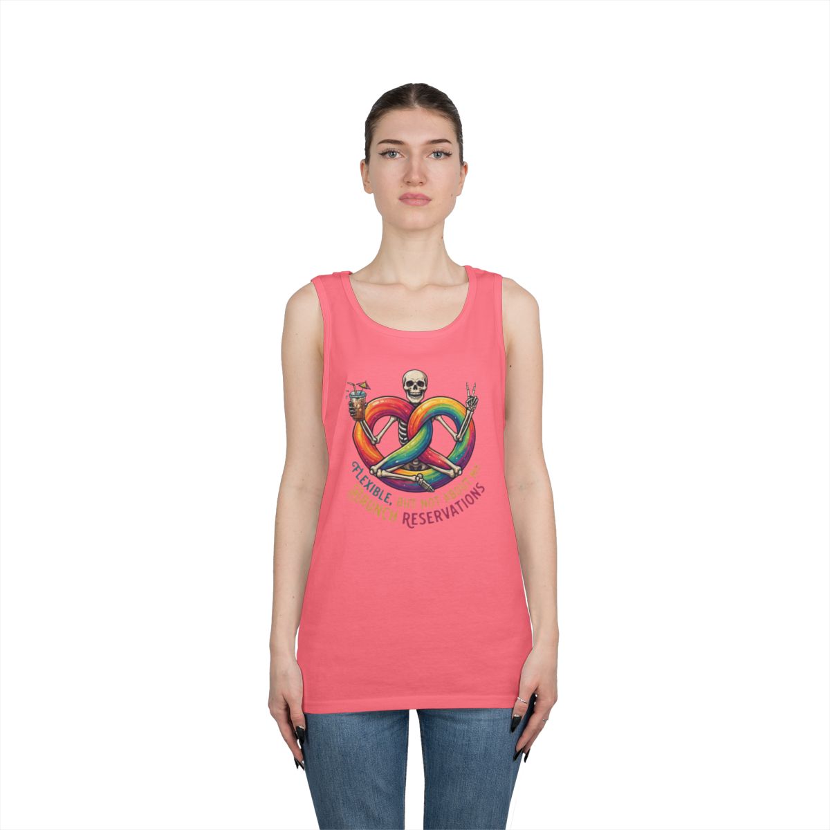 Color: Safety Pink | Flexible But Not About Brunch Tank Top