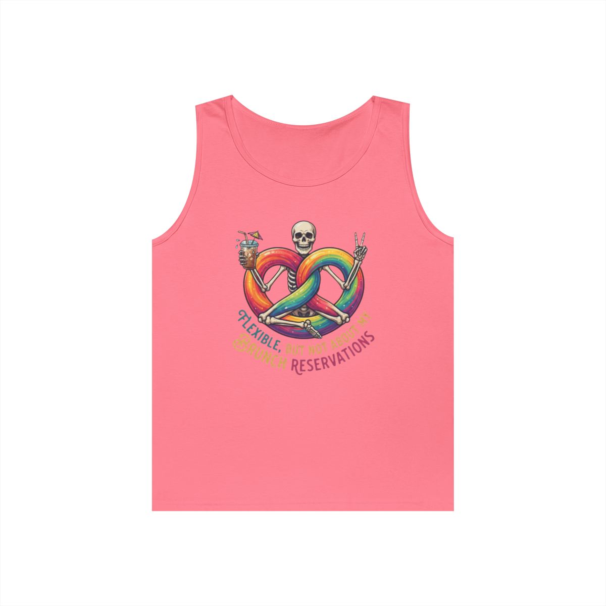 Color: Safety Pink | Flexible But Not About Brunch Tank Top